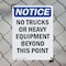 Signmission No Trucks Or Heavy Equipment Beyond OSHA Notice Sign, Plastic, 10in W x 14in L, 2PK OS-2PACK-NS-P-1014-V-15017 - alternate 5